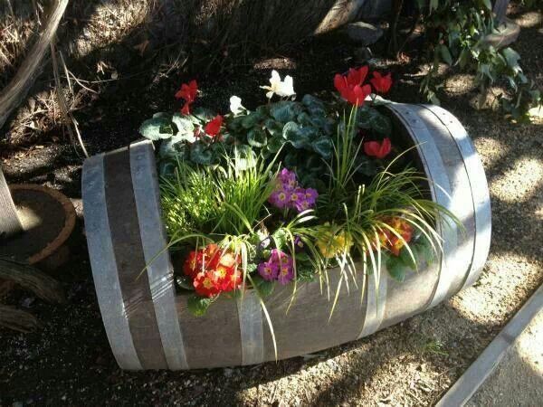 Wine Barrel Garden Basket 
