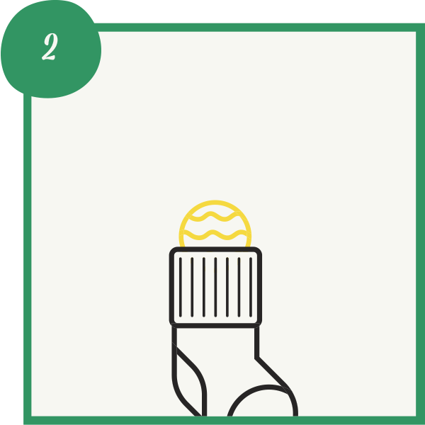 Instructive image - Fill sock with sawdust