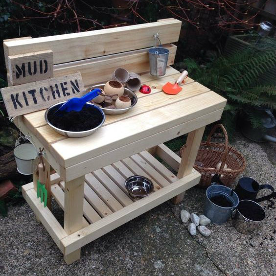 Simple Wooden Mud Kitchen