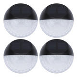Decorative Round Solar Wall Light 1LED - 4 Pack
