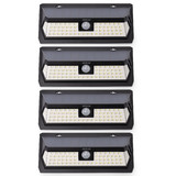 Wide Angle Solar Wall Light with Sensor 62LED - 4 Pack