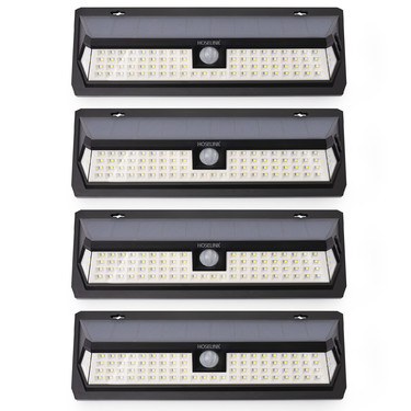 Wall-mount Solar Flood Light with Sensor 80LED - 4 Pack