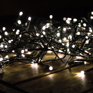 Warm White Solar Garden Fairy Party Lights 100LED 12m - 2 Pack